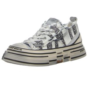 Sneaker - Rebecca White - white+glitter grey