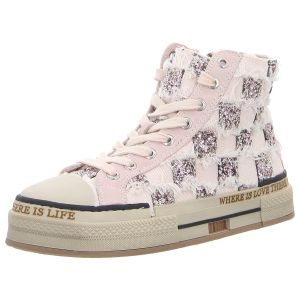 Sneaker - Rebecca White - square febric rose