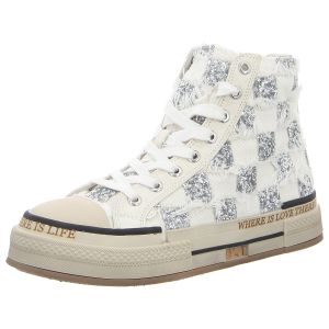 Sneaker - Rebecca White - square febric white