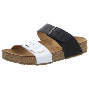 Pantoletten - Haflinger - Bio Andrea - schwarz/weiss