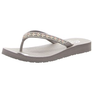 Zehentrenner - Skechers - Meditation - Lucky O - taupe/rhinestone