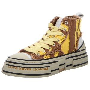 Sneaker - Rebecca White - tabacco + yellow strip