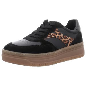 Schn�rschuhe - Tamaris - black/leopard