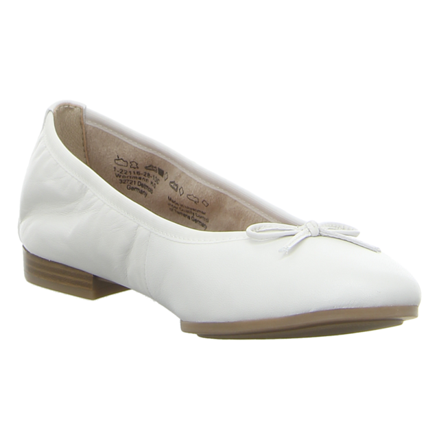 Tamaris - 1-1-22116-41-100 - 1-1-22116-41-100 - white - Ballerinas