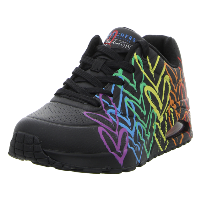 Skechers - 177927 BMLT - Uno-Full of Love - black multi heart - Sneaker