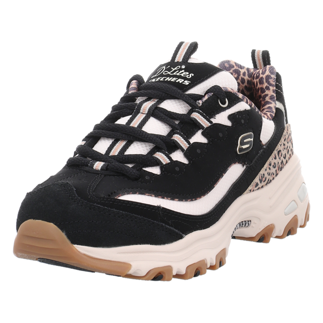 Skechers - 150877 BLK - D�Lites - Wild Charm - black/leopard - Schn�rschuhe
