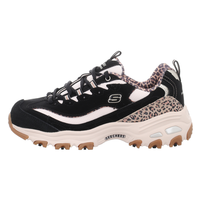Skechers - 150877 BLK - D�Lites - Wild Charm - black/leopard - Schn�rschuhe