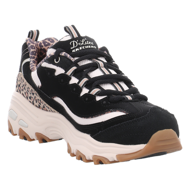 Skechers - 150877 BLK - D�Lites - Wild Charm - black/leopard - Schn�rschuhe