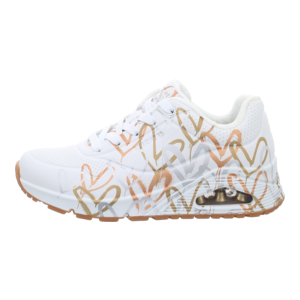 Sneaker - Skechers - Uno Metallic Love - white and multi metallic heart print