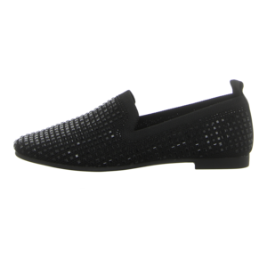Slipper - La Strada - black knitted + stones
