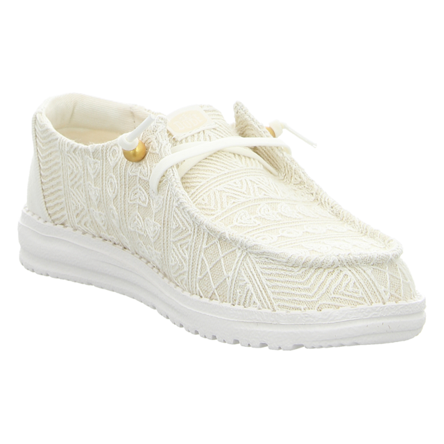 Hey Dude - 43112-19B - Wendy Crochet Lace - white/gold - Schnrschuhe