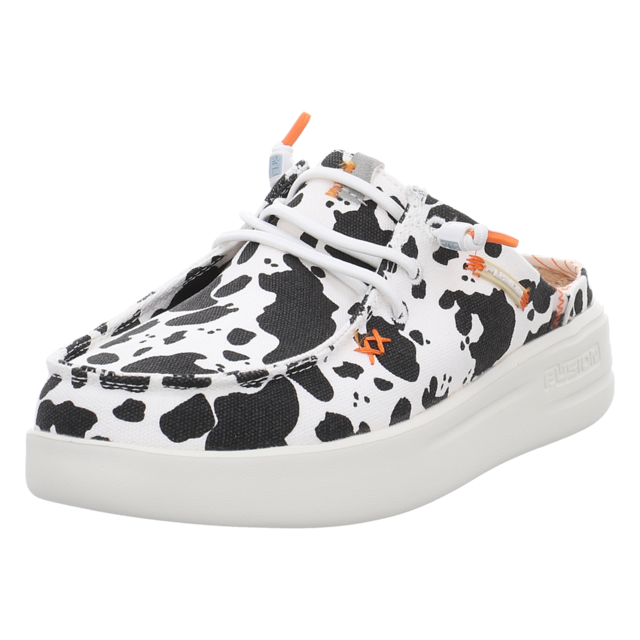 Fusion - LILY CAPRI COW BLACK WHITE - Lily - black white - Pantoletten