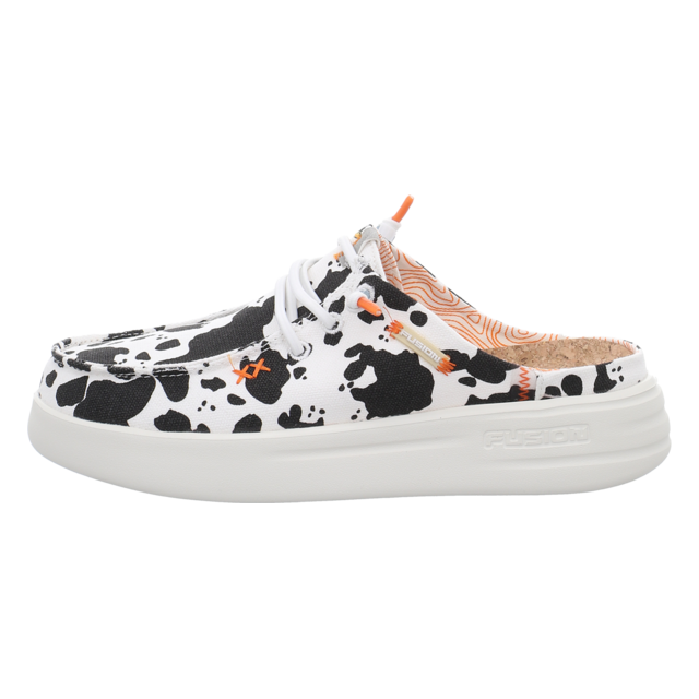 Fusion - LILY CAPRI COW BLACK WHITE - Lily - black white - Pantoletten