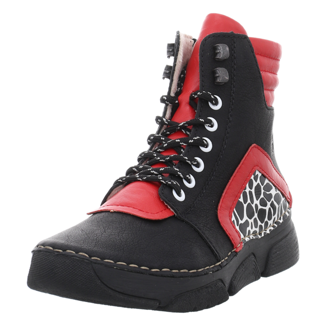 Rieker - 45904-00 - 45904-00 - schwarz/rot kombi - Stiefeletten