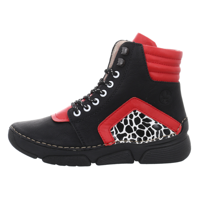 Rieker - 45904-00 - 45904-00 - schwarz/rot kombi - Stiefeletten