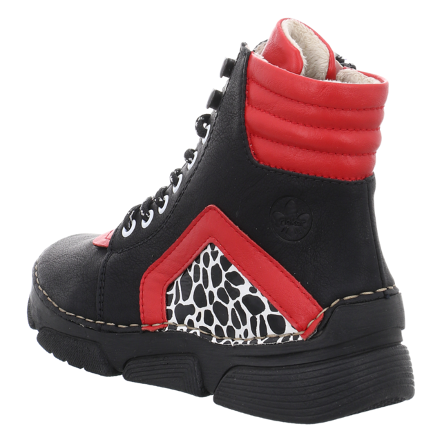 Rieker - 45904-00 - 45904-00 - schwarz/rot kombi - Stiefeletten