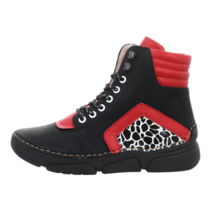 Stiefeletten - Rieker - schwarz/rot kombi