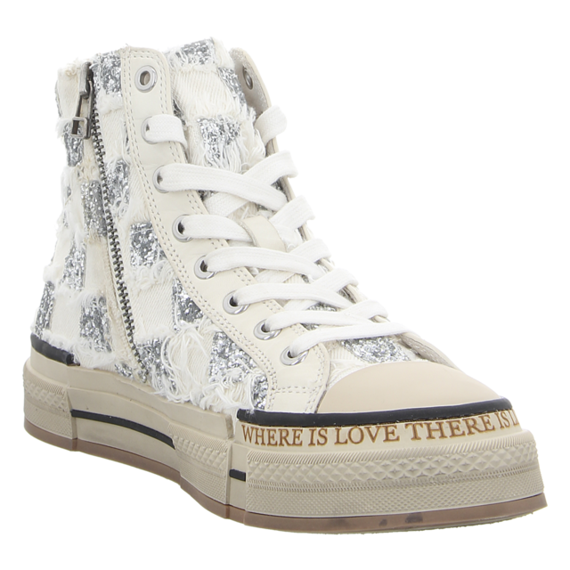 Rebecca White - X51-7 SQUARE FEBRIC WHITE - X51-7 SQUARE FEBRIC WHITE - square febric white - Sneaker