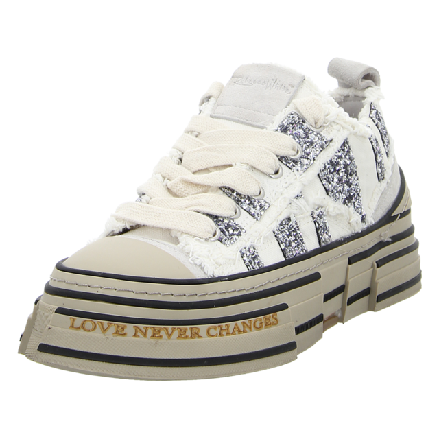 Rebecca White - V02L-6B WHITE + GLITTER GREY - V02L-6B WHITE + GLITTER GREY - white + glitter grey - Sneaker