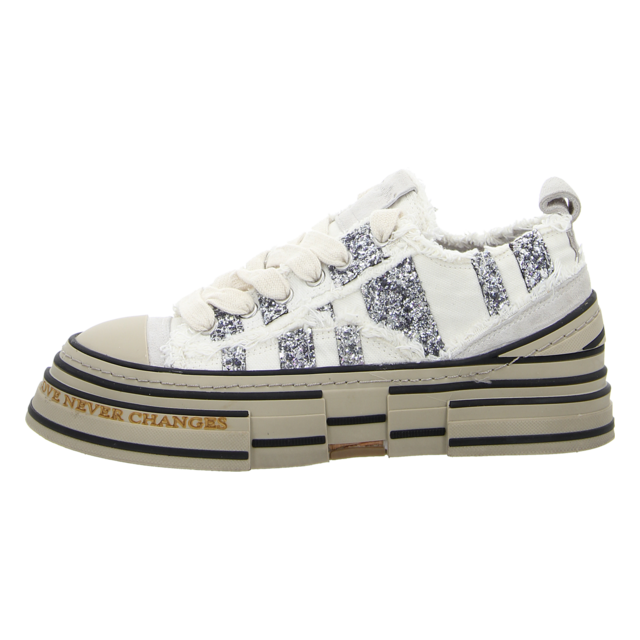 Rebecca White - V02L-6B WHITE + GLITTER GREY - V02L-6B WHITE + GLITTER GREY - white + glitter grey - Sneaker