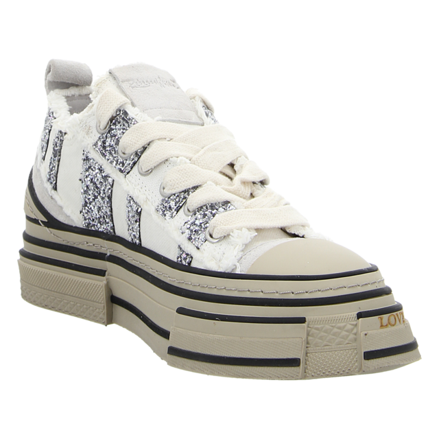 Rebecca White - V02L-6B WHITE + GLITTER GREY - V02L-6B WHITE + GLITTER GREY - white + glitter grey - Sneaker