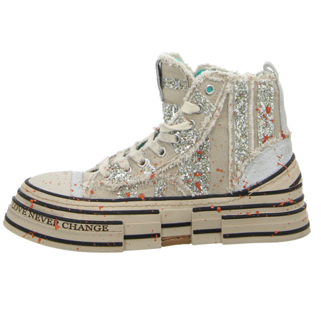 Sneaker - Rebecca White - glitter platine