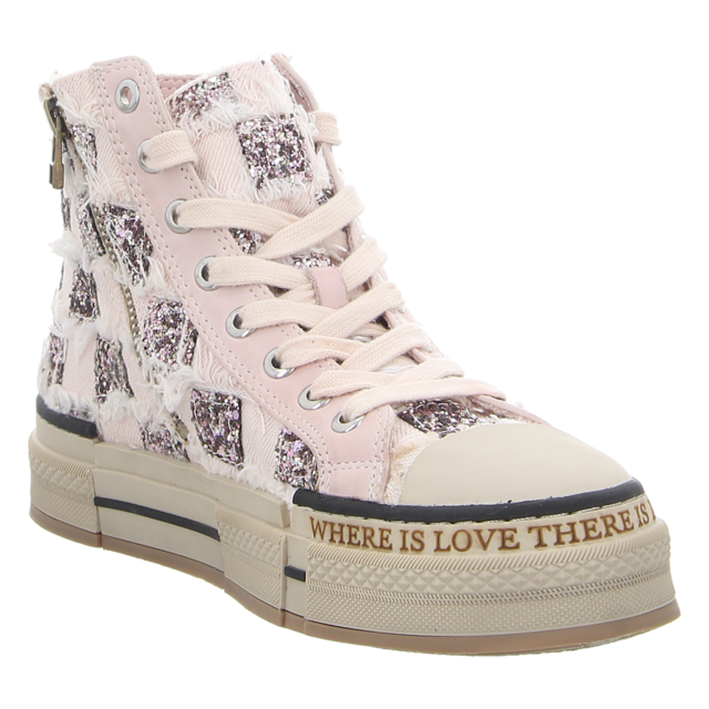 Rebecca White - X51-7 SQUARE FEBRIC NUDE - X51-7 SQUARE FEBRIC NUDE - square febric rose - Sneaker