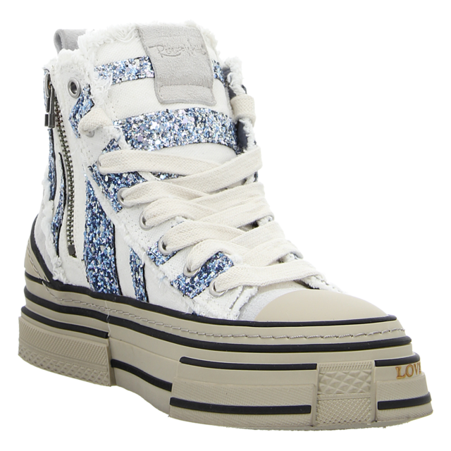 Rebecca White - V02L-5B NAVY-WHITE+BLUE GLITTER - V02L-5B NAVY-WHITE+BLUE GLITTER - navy-white + blue-glitter - Sneaker