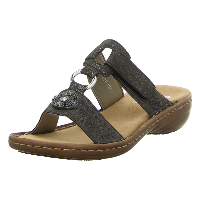 Rieker - 608K1-45 - 608K1-45 - grau - Pantoletten