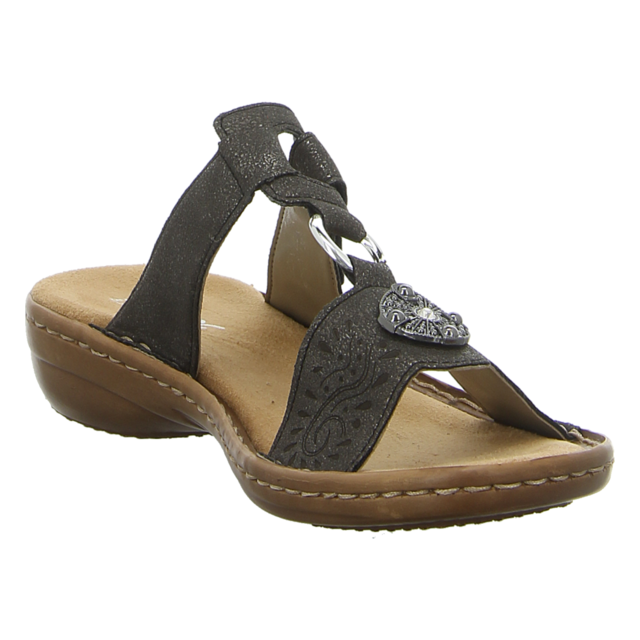 Rieker - 608K1-45 - 608K1-45 - grau - Pantoletten