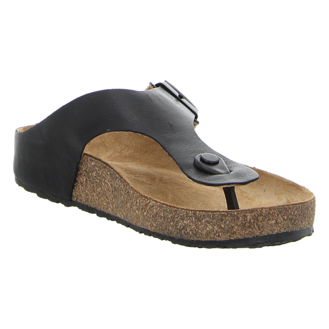 Haflinger - 819087 0 1764 - Bio Memphis - schwarz - Zehentrenner