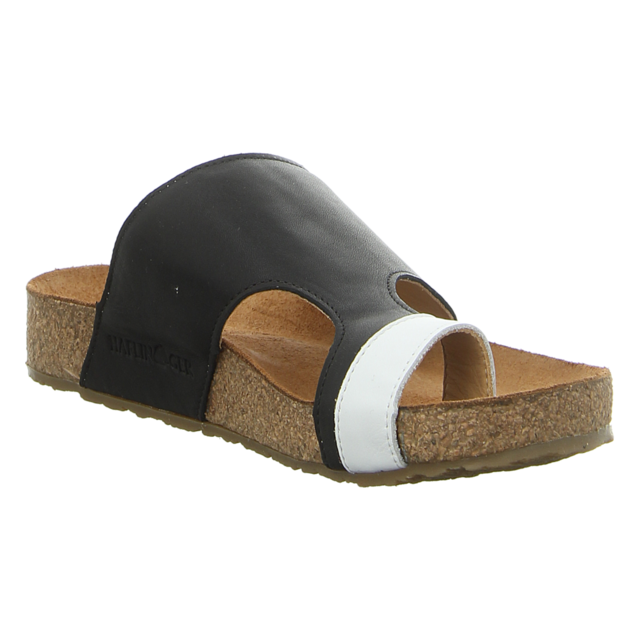 Haflinger - 819061 0 920 - Bio Anka - schwarz/wei - Zehentrenner