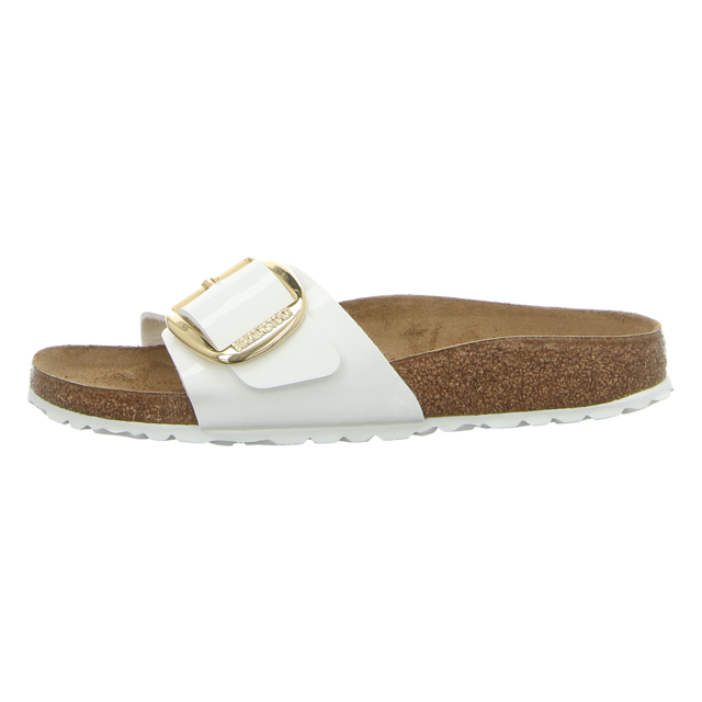 Birkenstock Damen Pantolette Madrid Big Buckle In Weiss Sale Schuhfachmann