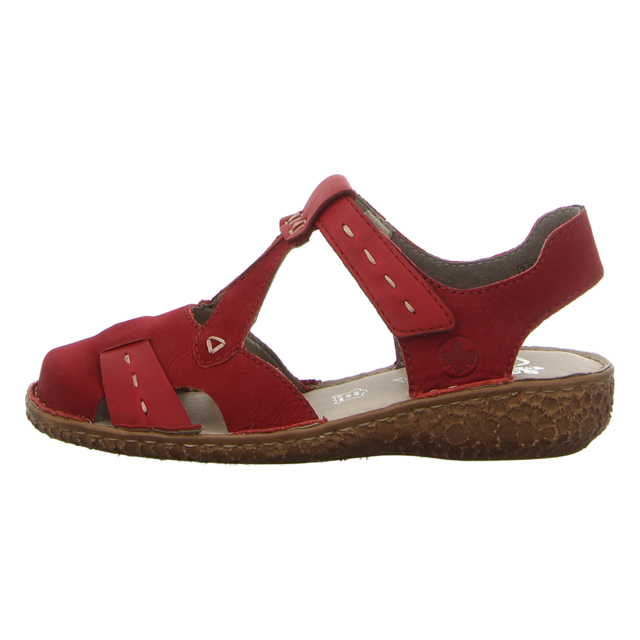 Schuhe Vorne Geschlossen Hinten Offen Rieker Damen Sandale in rot | SALE Schuhfachmann