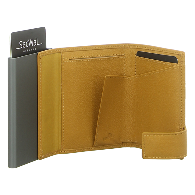 SecWal - SW2-14 GELB - Kartenetui mit Geldbeutel Dk - gelb - Geldbörsen